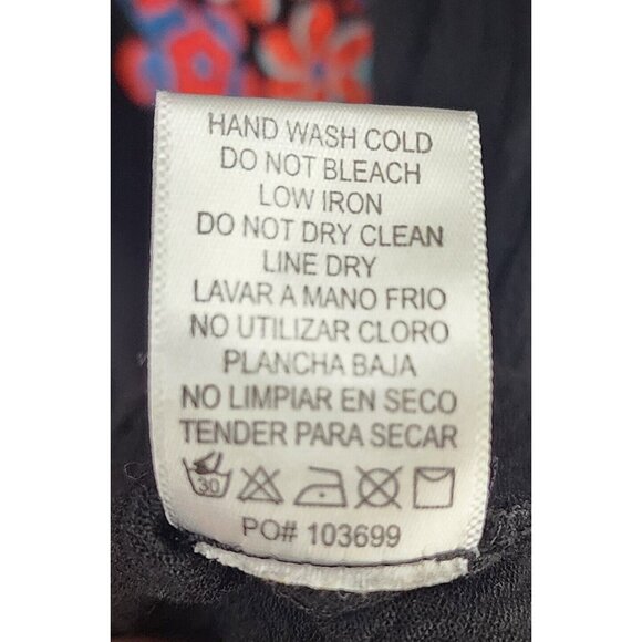 Staccato Shirt Womens Small Black Ruffled Floral Embroidered Boho Tunic Blouse - Picture 11 of 11